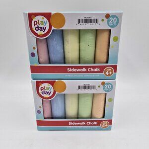 Play Day Sidewalk Chalk Set Includes 20 Pieces Chalk Assorted Colors - Lot of 2